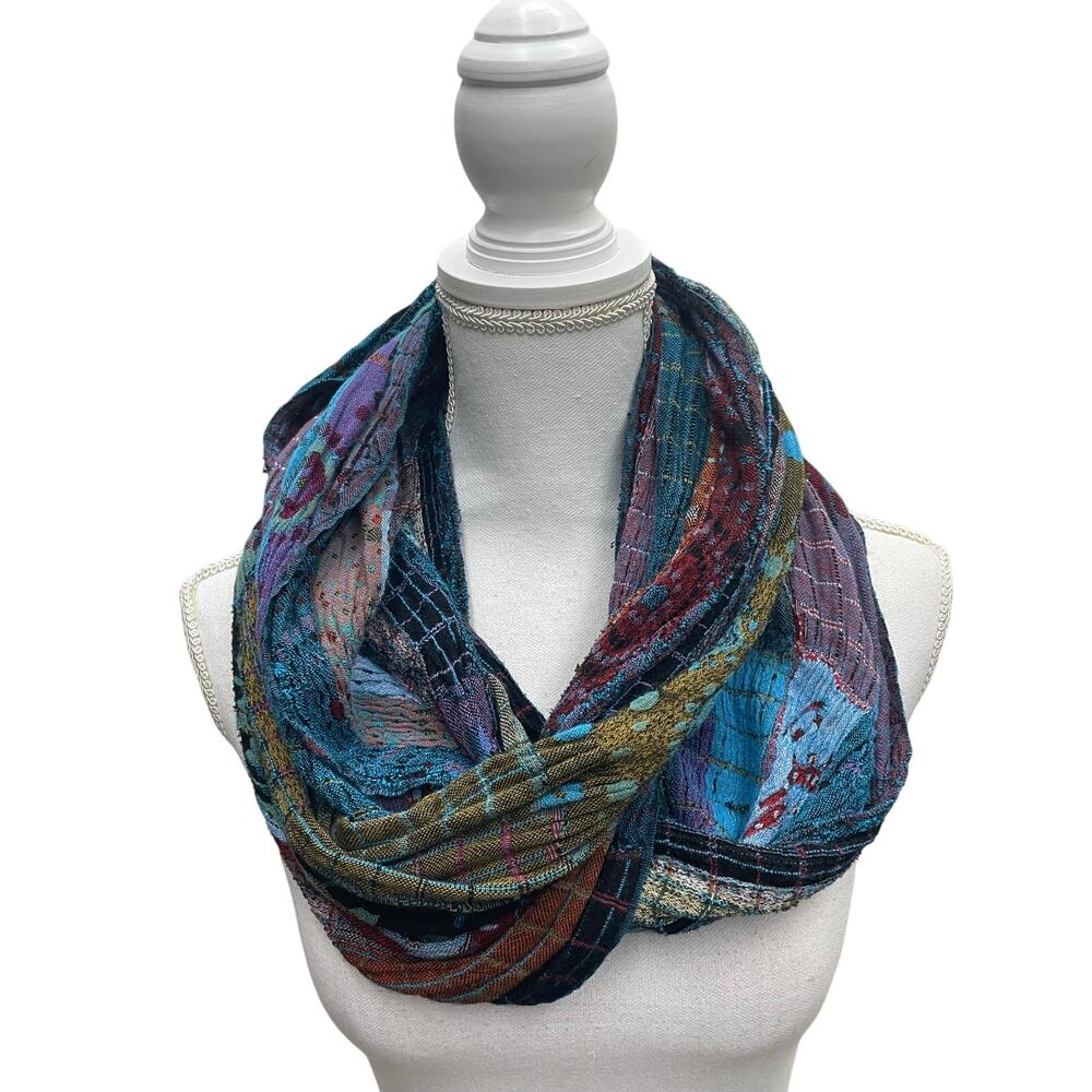 Boho Patchwork Design Infinity Scarf - Picture 3 of 8